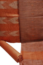 Elegant Orange Bhagalpur Cotton Silk Suit Set - Luxurion World