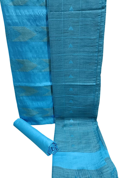 Blue Bhagalpur Cotton Silk Suit Set - Elegant and Stylish - Luxurion World