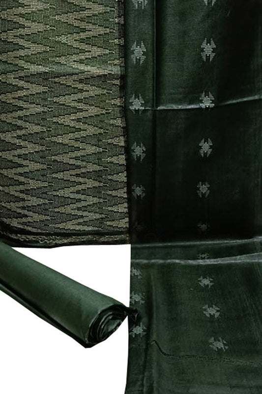 Stylish Green Bhagalpur Cotton Silk Suit Set