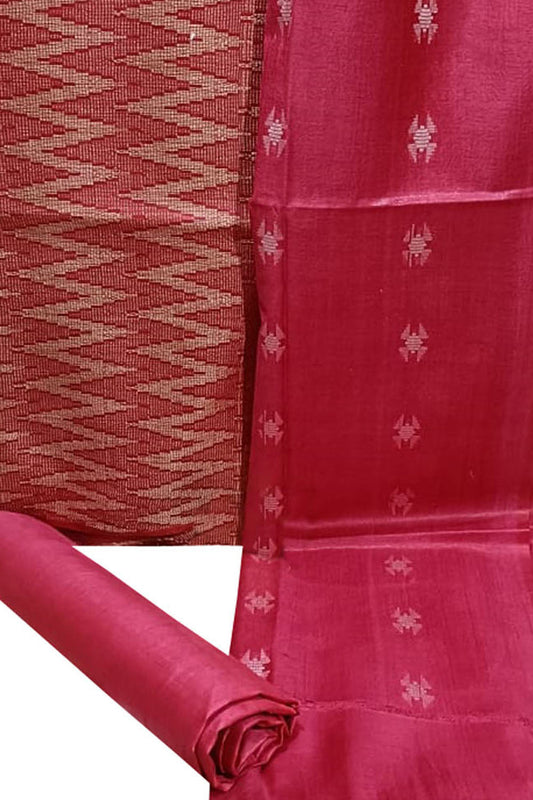 Stunning Pink Bhagalpur Cotton Silk Suit Set