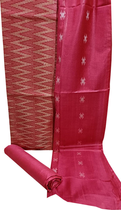Stunning Pink Bhagalpur Cotton Silk Suit Set - Luxurion World