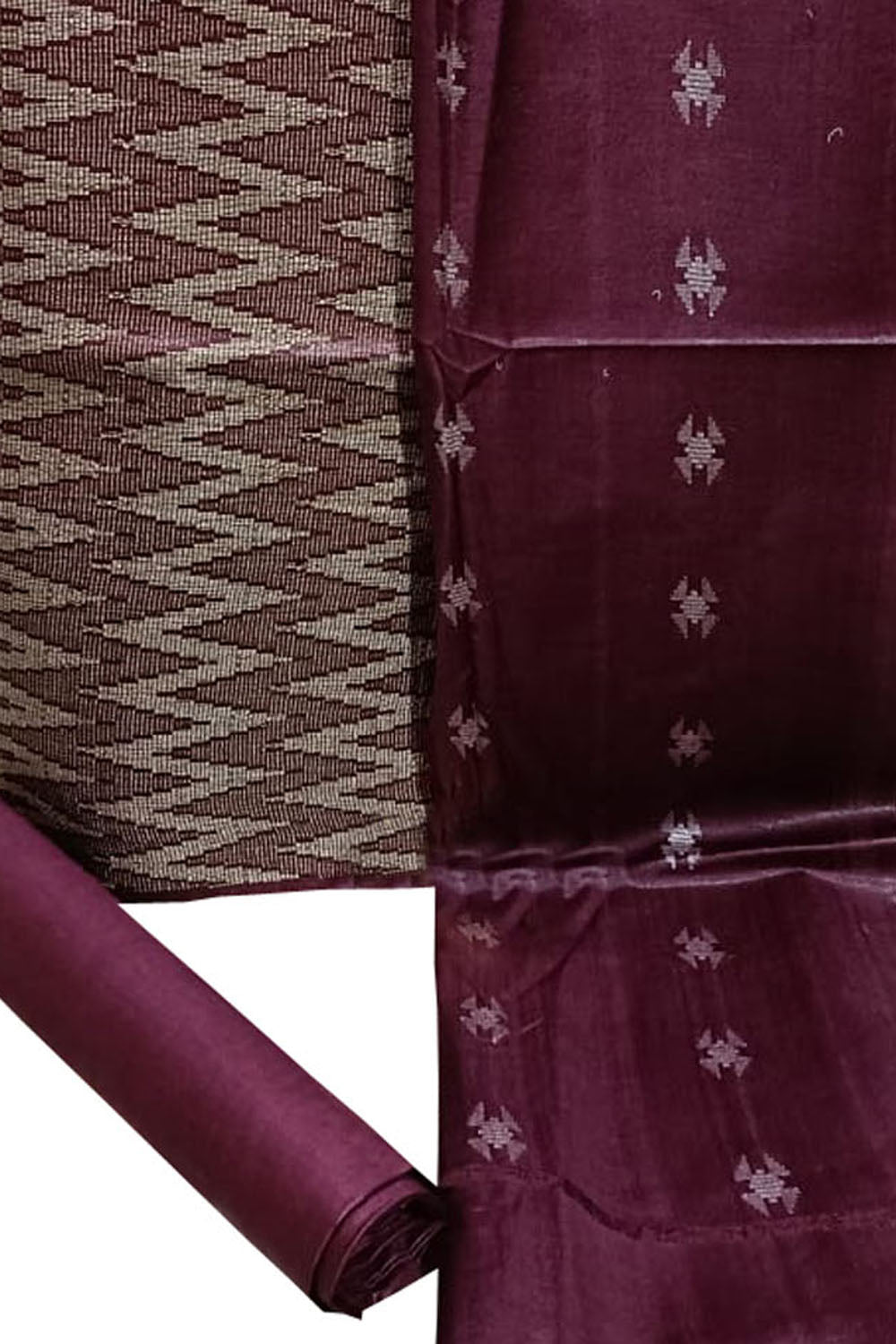 Elegant Maroon Bhagalpur Cotton Silk Suit Set - Luxurion World