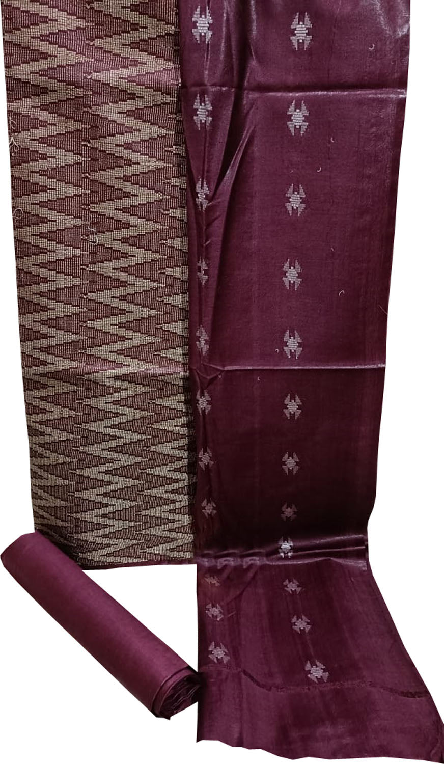 Elegant Maroon Bhagalpur Cotton Silk Suit Set - Luxurion World