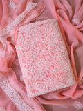Stunning Pink Chikankari Georgette Suit Set with Hand Embroidery - Luxurion World