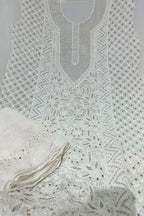 Elegant Hand Embroidered Georgette Unstitched  Suit: Dazzling Dyeable Chikankari Mukaish Work - Luxurion World