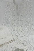 Elegant Hand-Embroidered Georgette Unstitched Suit: Dazzling Dyeable Chikankari Mukaish Work - Luxurion World
