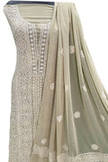 Charming Pastel Chikankari Georgette Suit Set - Unstitched - Luxurion World