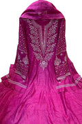 Elegant Pink Chikankari Tussar Silk Anarkali Suit Set - Luxurion World