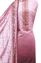 Pink Digital Printed Velvet Three Piece Unstitched Suit Set - Luxurion World