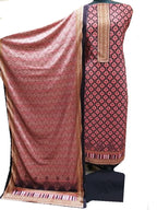 Pink Digital Printed Velvet Three Piece Unstitched Suit Set - Luxurion World