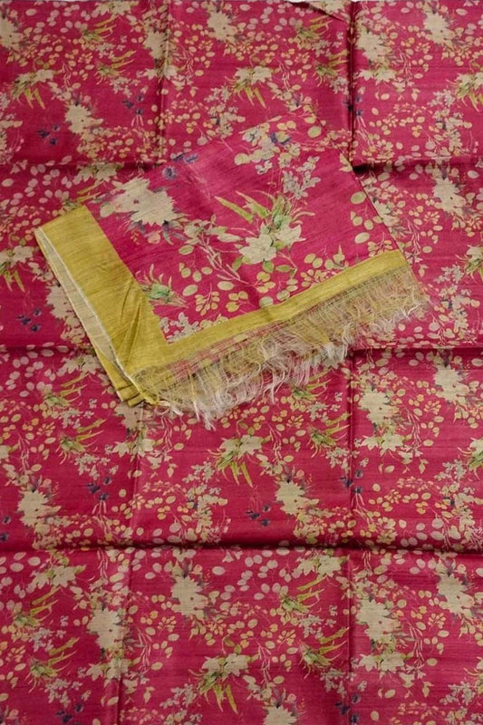 Digital Print Pink Tussar Moonga Suit - 3 Piece Set for Stylish Women - Luxurion World