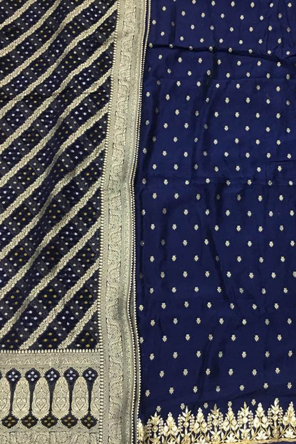 Blue Gota Patti Work Banarasi Dola Silk Suit - Luxurion World