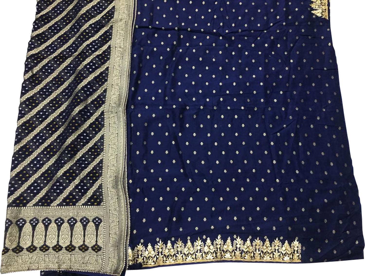 Blue Gota Patti Work Banarasi Dola Silk Suit - Luxurion World