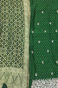 Green Gota Patti Work Banarasi Dola Silk Suit - Luxurion World