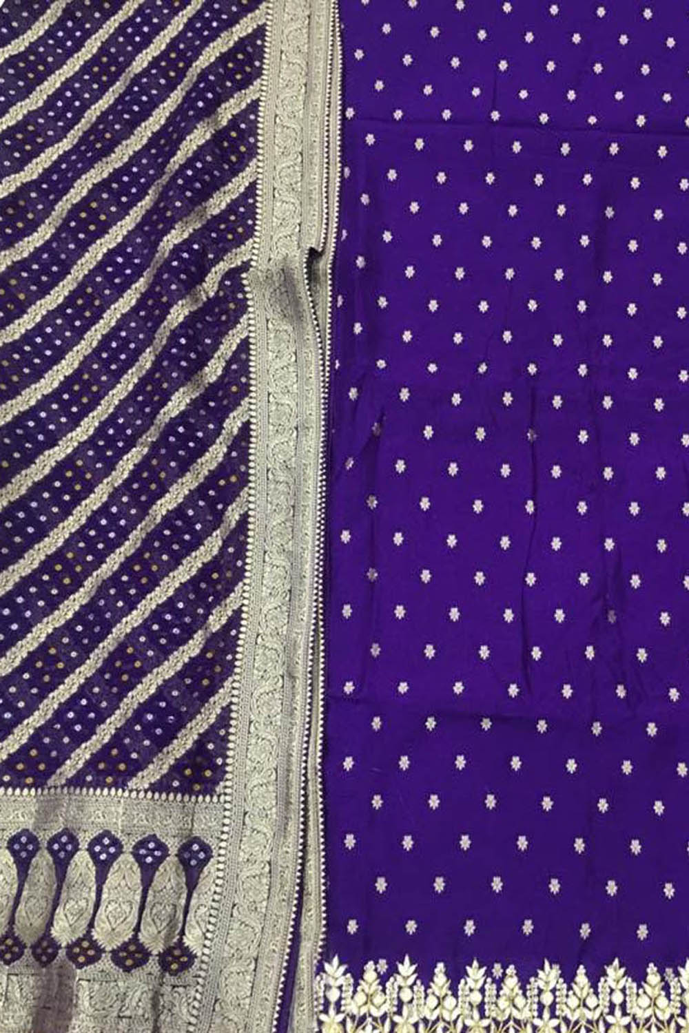 Purple Gota Patti Work Banarasi Dola Silk Suit - Luxurion World