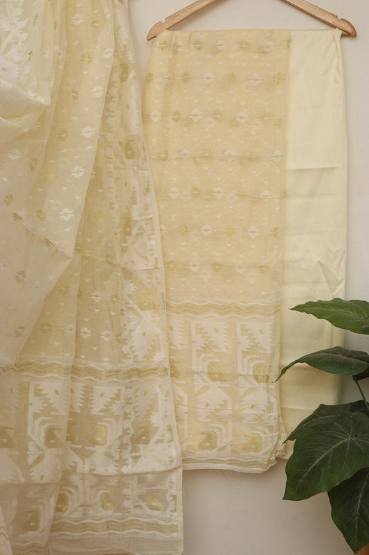 Pastel Jamdani Cotton Silk Suit Set