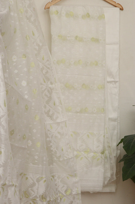 Pastel Jamdani Cotton Silk Suit Set