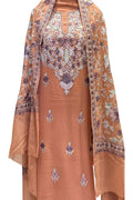 Elegant Orange Kashmiri Aari Work Georgette Three Piece Suit - Luxurion World