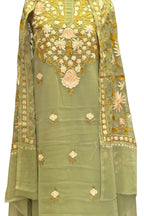 Elegant Green Kashmiri Aari Work Georgette Suit Set - Luxurion World