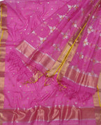 Pink Kota Doria Real Zari Unstitched Suit Set - Luxurion World