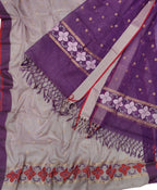 Purple Kota Doria Real Zari Unstitched Suit Set - Luxurion World