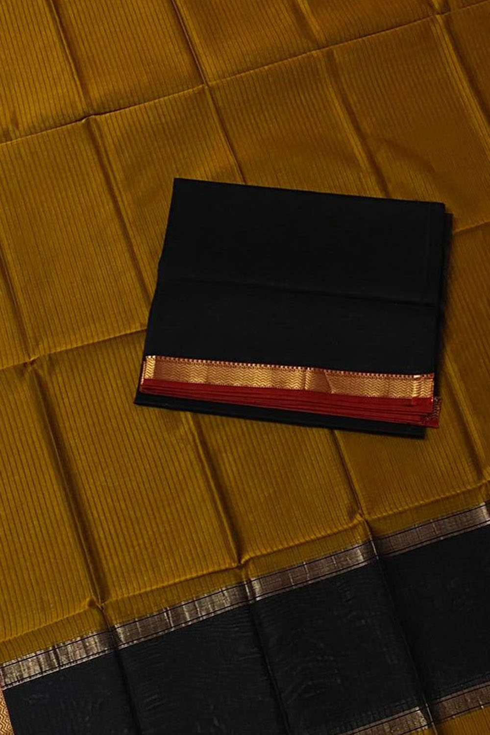 Pastel And Black Maheshwari Handloom Cotton Silk Two Piece Suit Set - Luxurion World