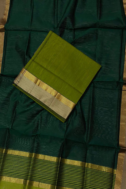 Get Stylish with Green Maheshwari Cotton Silk Suit Set - Shop Now!