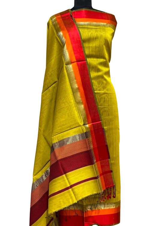 Stylish Green Maheshwari Cotton Silk Suit - Luxurion World