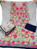 Stunning Off White Phulkari Georgette Suit Set with Hand Embroidery - Luxurion World
