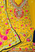 Stunning Yellow Phulkari Georgette Suit Set with Hand Embroidery - Luxurion World
