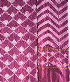 Chic Purple Shibori Cotton Silk Suit Set: Unstitched & Trendy - Luxurion World