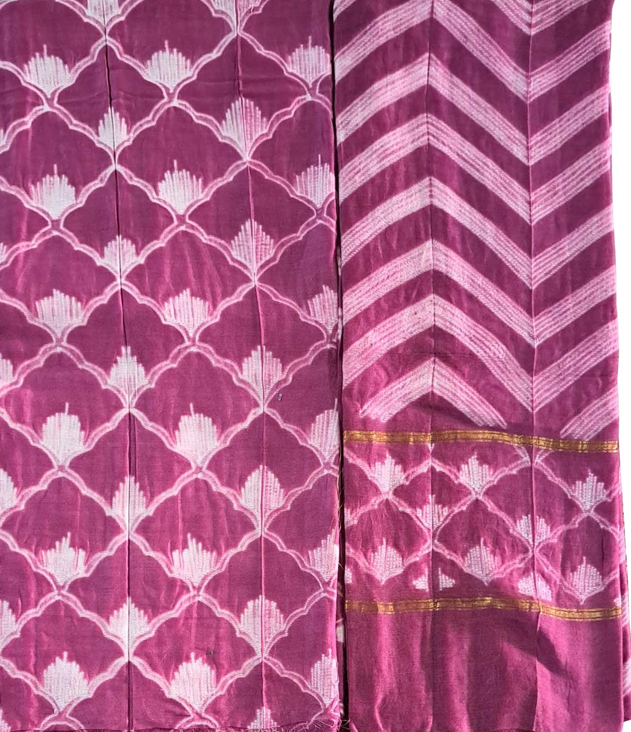 Chic Purple Shibori Cotton Silk Suit Set: Unstitched & Trendy - Luxurion World