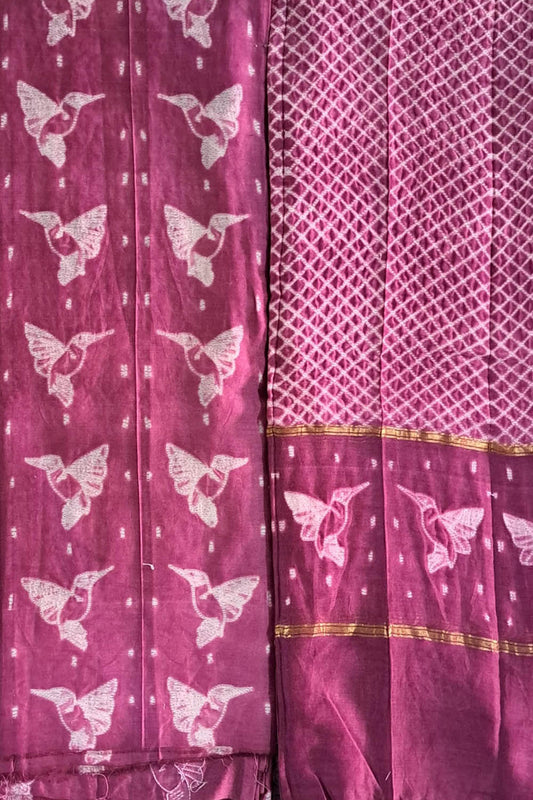Elegant Pink Shibori Cotton Silk Suit Set: Stylish Ethnic Attire - Luxurion World
