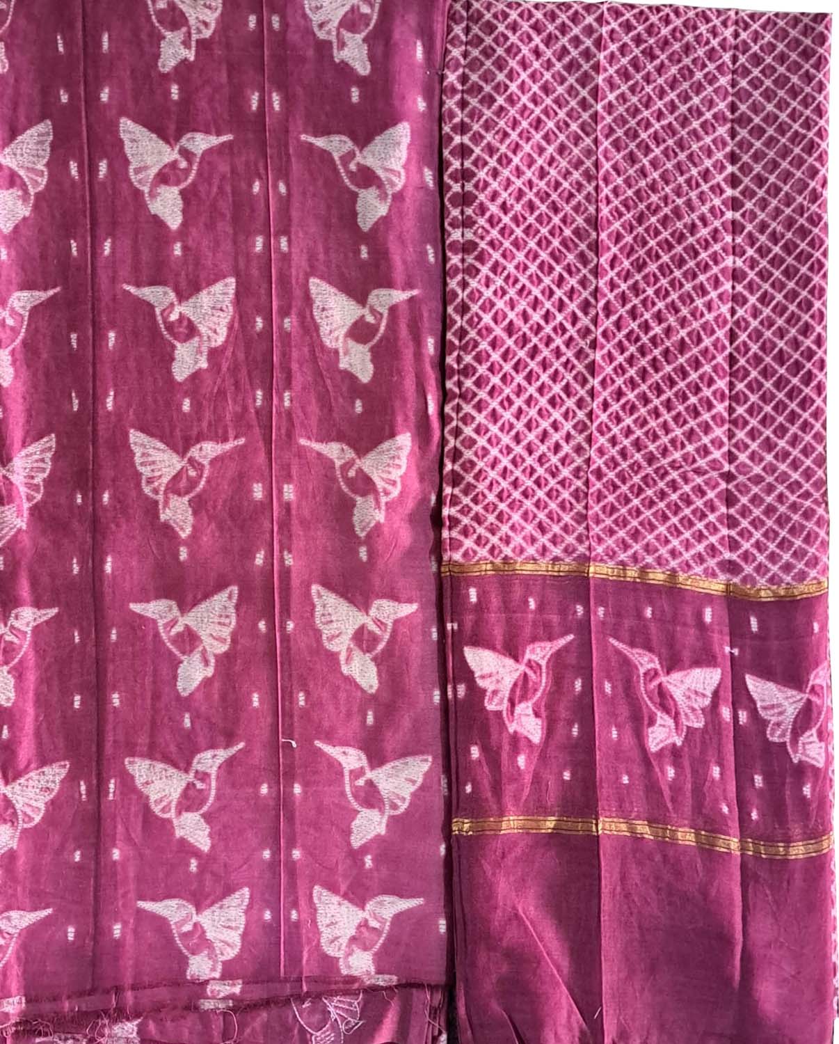 Elegant Pink Shibori Cotton Silk Suit Set: Stylish Ethnic Attire - Luxurion World