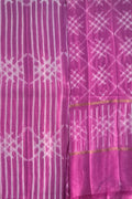 Chic Pink Shibori Cotton Silk Suit Set: Unstitched Elegance - Luxurion World