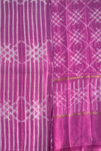 Chic Pink Shibori Cotton Silk Suit Set: Unstitched Elegance - Luxurion World