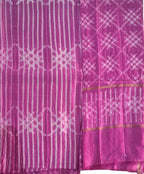 Chic Pink Shibori Cotton Silk Suit Set: Unstitched Elegance - Luxurion World
