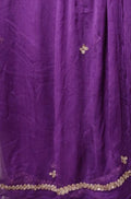 Purple Hand Gota Patti Work Chiffon Dupatta - Luxurion World
