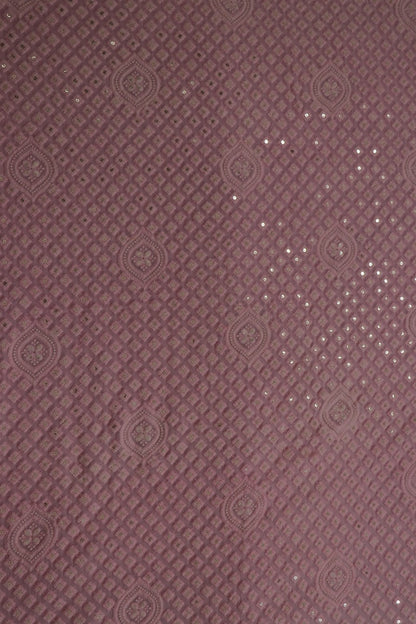 Pink Chikankari Pure Georgette Fabric ( 1 Mtr )