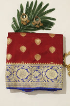 Red Handloom Banarasi Silk Saree - Luxurion World