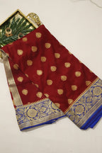 Red Handloom Banarasi Silk Saree - Luxurion World