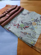 Orange and Pink Handloom Banarasi Paithani Pure Katan Silk Kadwa Meenakari Saree - Luxurion World