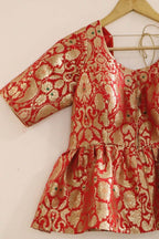 Red Kim Khwab Silk  Blouse - Luxurion World