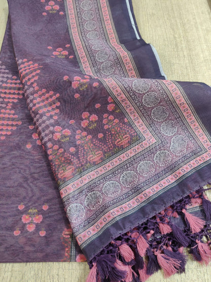 Multicolor Digital Printed Chanderi Silk Dupatta - Luxurion World