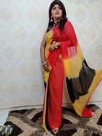 Multicolor Gota Patti Chiffon Saree - Luxurion World