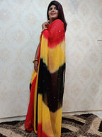 Multicolor Gota Patti Chiffon Saree - Luxurion World