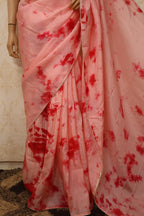 Pink Trendy Uppada Silk Tie And Dye Print Saree - Luxurion World