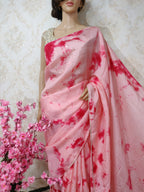 Pink Trendy Uppada Silk Tie And Dye Print Saree - Luxurion World
