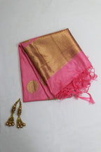 Pink Handloom Banarasi Silk Dupatta - Luxurion World