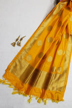 Yellow Handloom Banarasi Silk Dupatta - Luxurion World